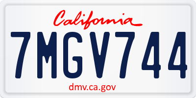 CA license plate 7MGV744