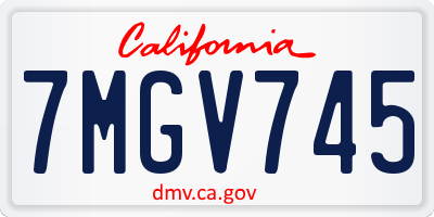 CA license plate 7MGV745