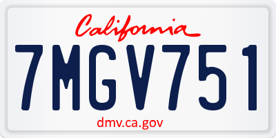 CA license plate 7MGV751