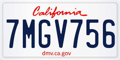 CA license plate 7MGV756