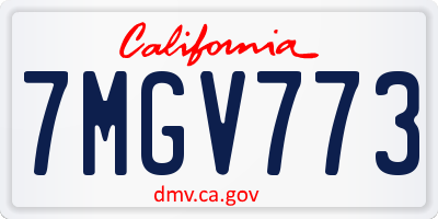 CA license plate 7MGV773