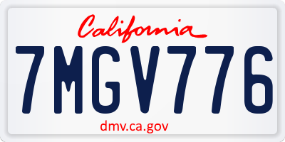 CA license plate 7MGV776