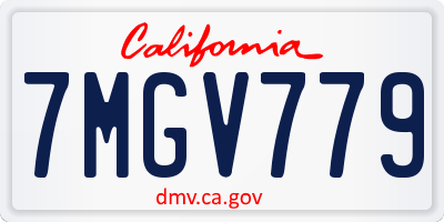 CA license plate 7MGV779