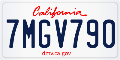 CA license plate 7MGV790