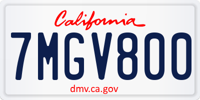 CA license plate 7MGV800