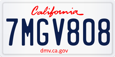 CA license plate 7MGV808