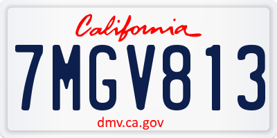 CA license plate 7MGV813