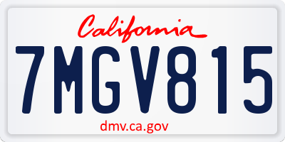 CA license plate 7MGV815