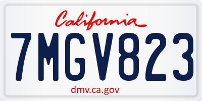 CA license plate 7MGV823