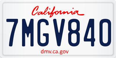 CA license plate 7MGV840