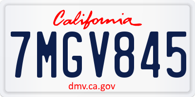 CA license plate 7MGV845