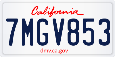 CA license plate 7MGV853