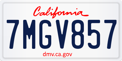 CA license plate 7MGV857