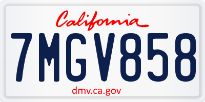 CA license plate 7MGV858