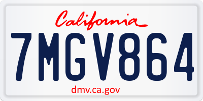 CA license plate 7MGV864