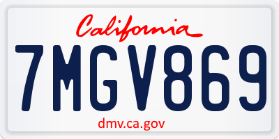 CA license plate 7MGV869
