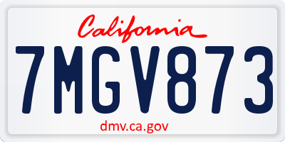 CA license plate 7MGV873