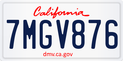 CA license plate 7MGV876
