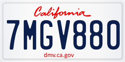 CA license plate 7MGV880