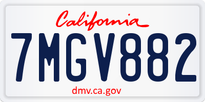 CA license plate 7MGV882