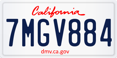 CA license plate 7MGV884
