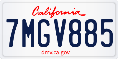 CA license plate 7MGV885