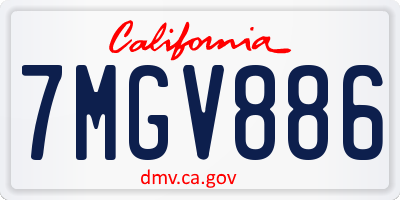 CA license plate 7MGV886
