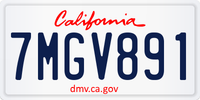CA license plate 7MGV891