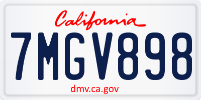 CA license plate 7MGV898