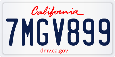 CA license plate 7MGV899