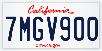 CA license plate 7MGV900