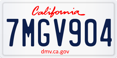 CA license plate 7MGV904