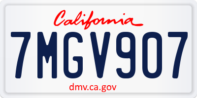 CA license plate 7MGV907