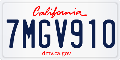 CA license plate 7MGV910
