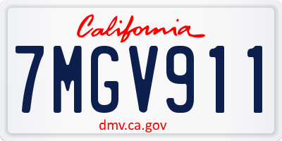 CA license plate 7MGV911