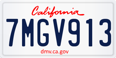 CA license plate 7MGV913