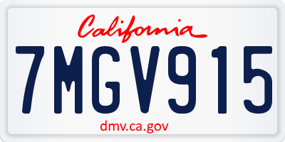 CA license plate 7MGV915