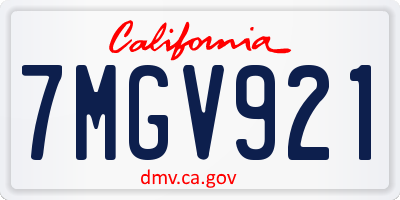 CA license plate 7MGV921