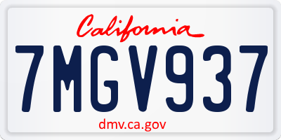 CA license plate 7MGV937