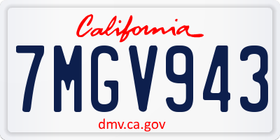CA license plate 7MGV943