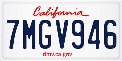 CA license plate 7MGV946