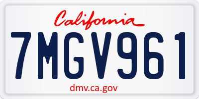 CA license plate 7MGV961