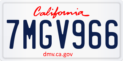 CA license plate 7MGV966