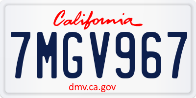 CA license plate 7MGV967