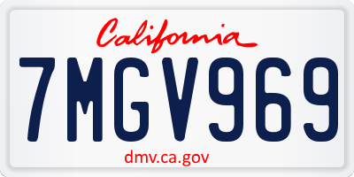 CA license plate 7MGV969
