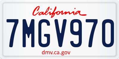CA license plate 7MGV970