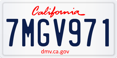 CA license plate 7MGV971