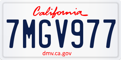 CA license plate 7MGV977