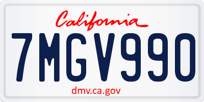 CA license plate 7MGV990