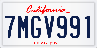 CA license plate 7MGV991